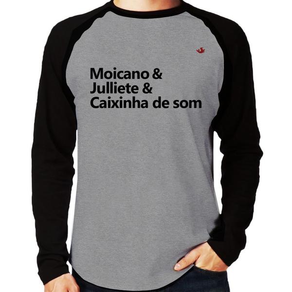 Imagem de Camiseta Raglan Moicano & Julliete & Caixinha de Som Manga Longa - Foca na Moda