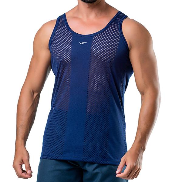 Imagem de Camiseta Regata Adulto Masculina Poliéster Treino Furada Elite