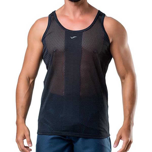 Imagem de Camiseta Regata Adulto Masculina Poliéster Treino Furada Elite