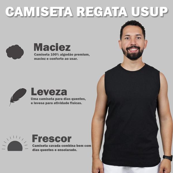 Imagem de Camiseta Regata Camisa Masculina Para Ir A Praia Verão Tecido C/ Elastano Fresco Sol