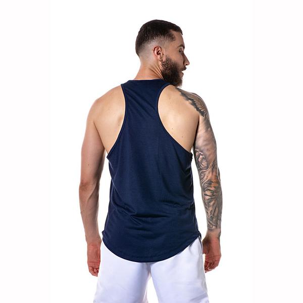 Imagem de Camiseta Regata Cavada Masculina Azul Marinho Treino Academia