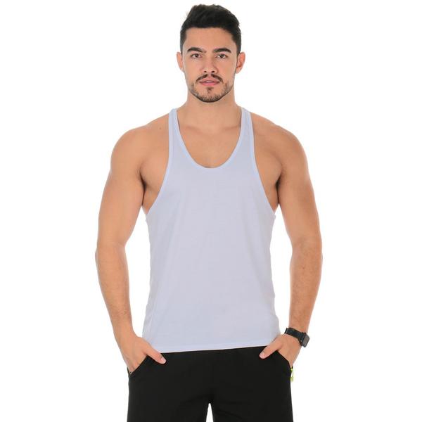 Imagem de Camiseta regata cavada masculina estilo nadador treino academia