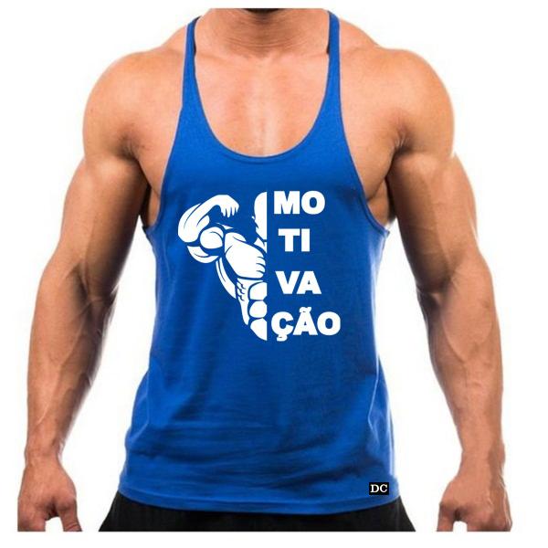 Imagem de Camiseta Regata Cavada Masculino Academia Treino Motivação