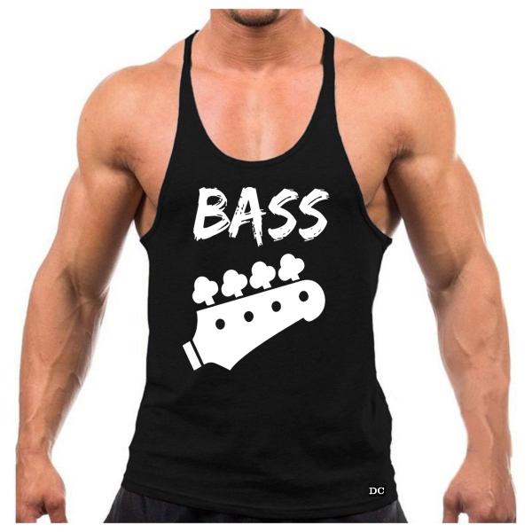 Imagem de Camiseta Regata Cavada Masculino Academia Treino Musical Bass