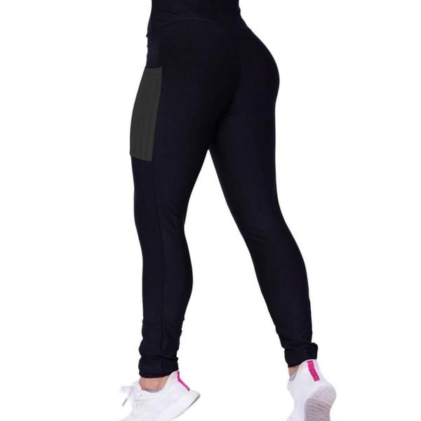 Imagem de Camiseta REGATA DRY FIT Tecido Furadinho + Calça LEG LEGGING BOLSOS Conjunto Fitness Feminino 632