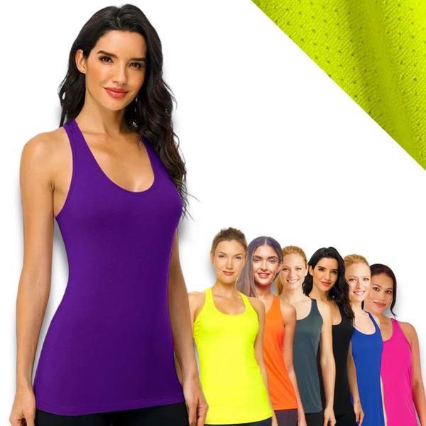 Imagem de Camiseta Regata DRY tecido furadinho Academia Fitness Corrida Feminina Yoga 57