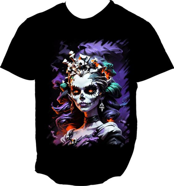 Imagem de Camiseta Regata La Muerte Mexicana Dama Esqueleto 4