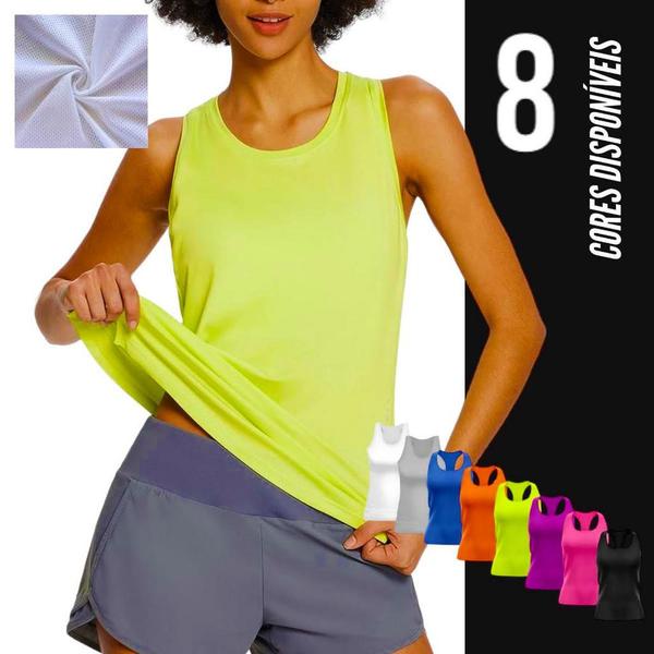 Camiseta REGATA MALHA FRIA POLIAMIDA feminina Dry Fit tecido furadinho Academia Fitness Corrida 658 - Iron Imagem de Camiseta REGATA MALHA FRIA POLIAMIDA feminina Dry Fit tecido furadinho Academia Fitness Corrida 658