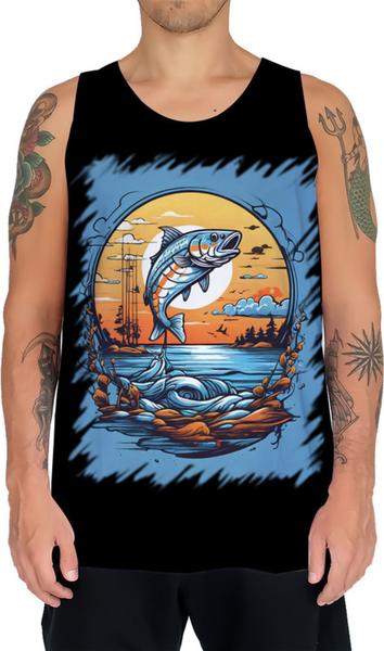 Imagem de Camiseta Regata Pesca Esportiva Peixes Azul Paz 5