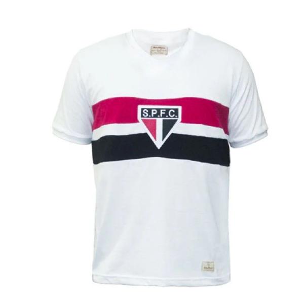 Imagem de Camiseta Retrô Mania São Paulo 1980 Masculino - Branco e Vermelho