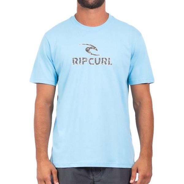Camiseta Rip Curl Icon Palm SM24 Masculina Sky Blue Imagem de Camiseta Rip Curl Icon Palm SM24 Masculina Sky Blue