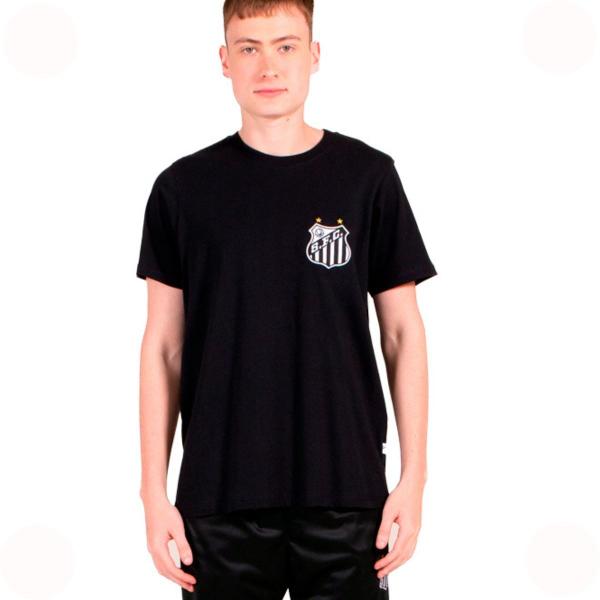 Camiseta Santos Oficial Torcedor Escudo Bordado Masculina Imagem de Camiseta Santos Oficial Torcedor Escudo Bordado Masculina