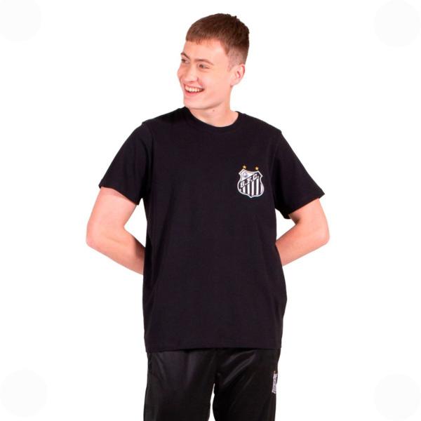Camiseta Santos Oficial Torcedor Escudo Bordado Masculina Imagem de Camiseta Santos Oficial Torcedor Escudo Bordado Masculina