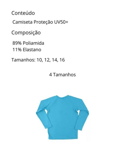 Camiseta Selene Manga Longa Proteção Uv50+ Tamanhos 10 a 16 Imagem de Camiseta Selene Manga Longa Proteção Uv50+ Tamanhos 10 a 16
