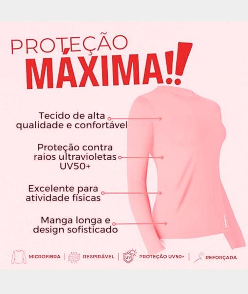 Imagem de Camiseta Selene Praia Fitness Feminina Proteção Solar Uv 50+