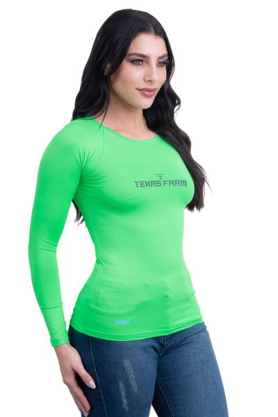 Imagem de Camiseta Térmica Feminina Uv50+ Texas Farm - Uvf006 - Verde Neon