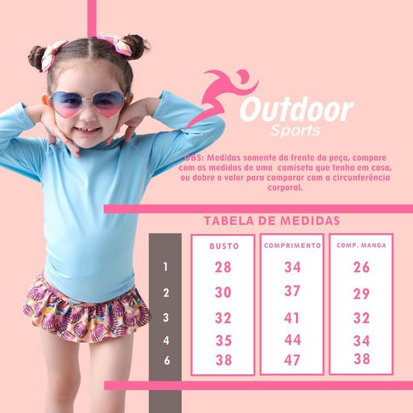 Imagem de Camiseta Térmica Infantil Proteção Solar Uv50+ Tam 1 Ao 6 Hot Pink