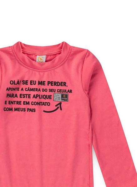 Imagem de Camiseta térmica infantil suplex rosa qr code