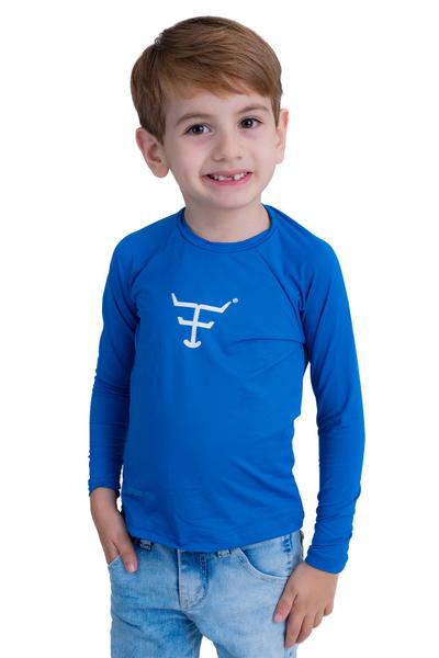 Imagem de Camiseta Térmica Infantil Unissex Uv50+ M. Longa - Uvmini004 - Azul Profundo