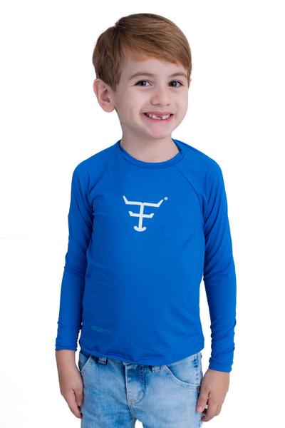 Imagem de Camiseta Térmica Infantil Unissex Uv50+ M. Longa - Uvmini004 - Azul Profundo