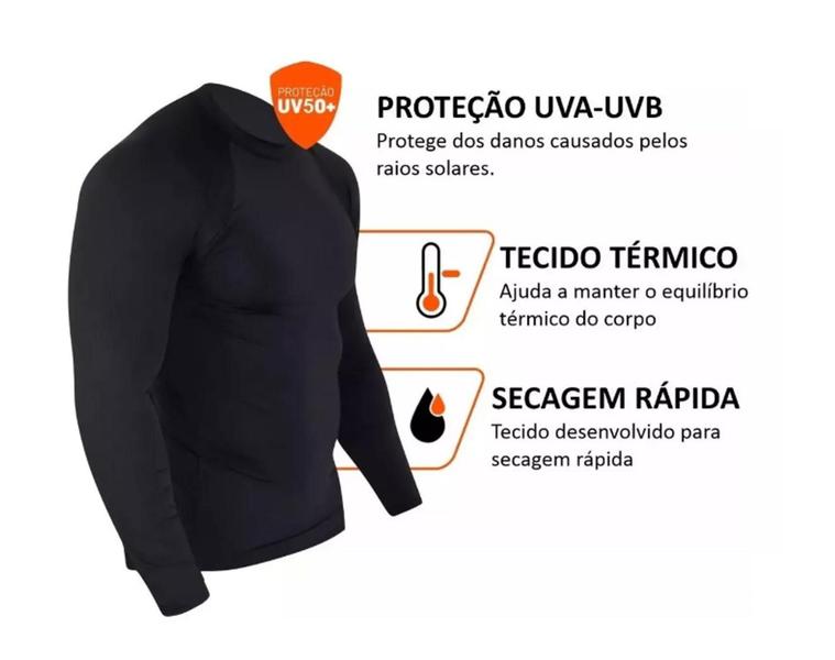 Imagem de Camiseta Térmica Masculina Segunda Pele Tamanho Único - RC-613