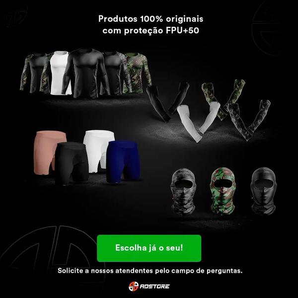 Imagem de Camiseta Térmica Segunda Pele AD Store Dry Fit Preto e Camuflado Bope