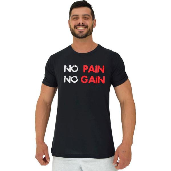 Imagem de Camiseta Tradicional Manga Curta MXD Conceito No Pain No Gain Letreiro