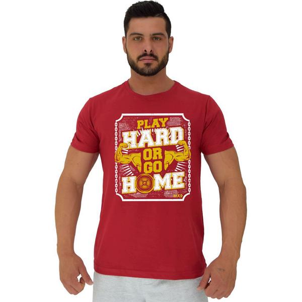 Imagem de Camiseta Tradicional Manga Curta MXD Conceito Play Hard Or Go Home Jogue Duro Ou Vá Para Casa