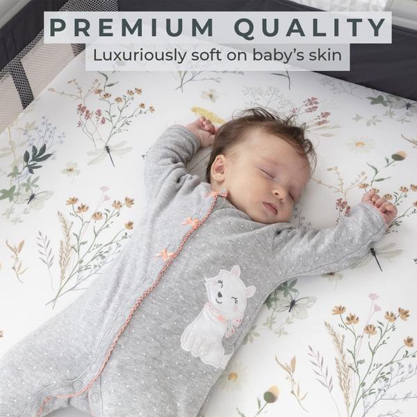 Imagem de Camiseta ultramacia Pack N Play Sheets Pobibaby Premium, pacote com 2