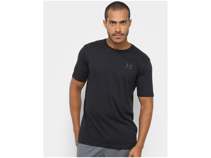 Camiseta Under Armour Sportstyle Masculina - Manga Curta Preta Imagem de Camiseta Under Armour Sportstyle Masculina