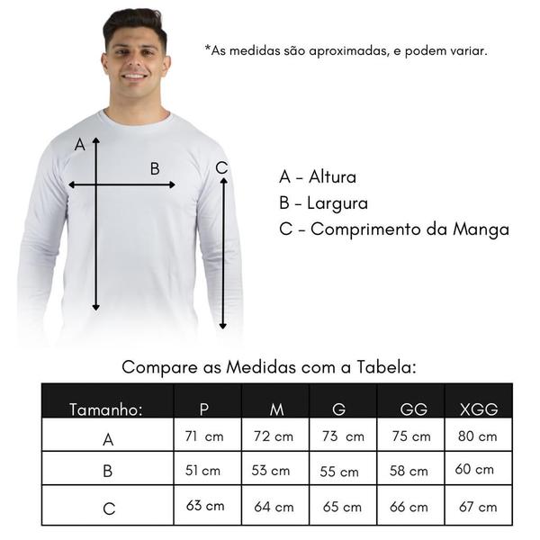 Imagem de Camiseta Uv Dry Masculina Manga Longa Térmica Proteção Solar