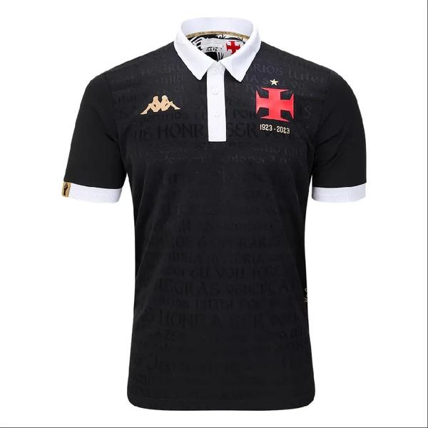 Imagem de Camiseta Vasco III 23/24 s/n Jogador Kappa Oficial Masculina - Preto/Branco