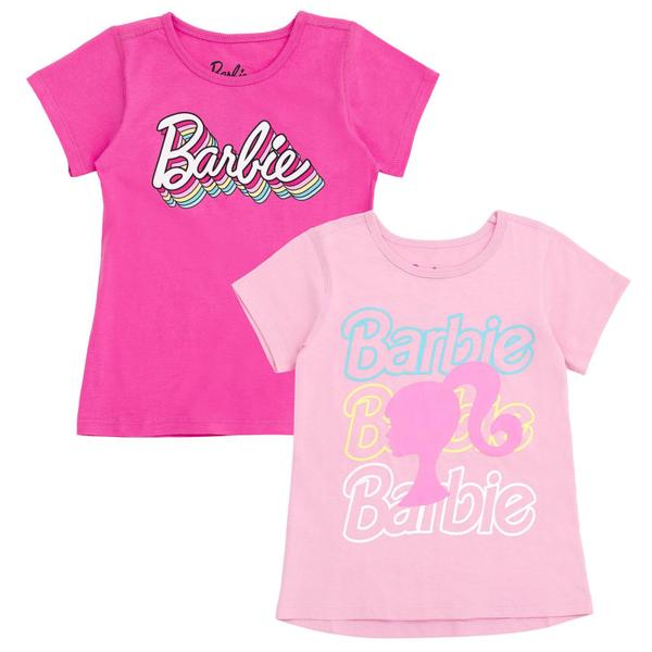 Imagem de Camisetas Barbie Little Girls, pacote com 2, Sensory Friendly, 4 anos