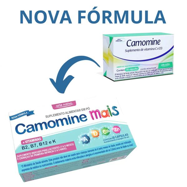 Imagem de Camomine Vitamina C e D Arte Nativa 20 Capsulas