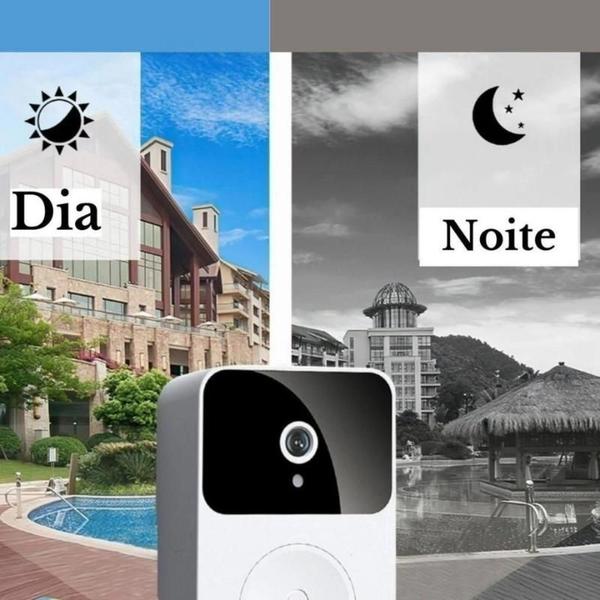 Imagem de Campainha Com Câmera Wifi Sem Fio Casa Inteligente Tempo Real com App Interfone Com Áudio