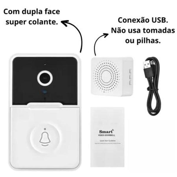 Imagem de campainha com visor noturno sem fio câmera wifi novo vídeo porteiro inteligente comunicação