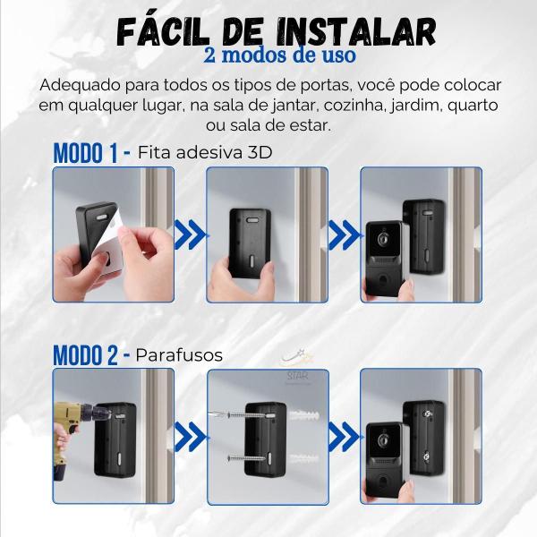 Imagem de Campainha E Interfone Digital Remoto Smart Visão Noturna