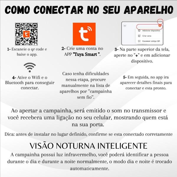 Imagem de Campainha E Interfone Digital Remoto Smart Visão Noturna