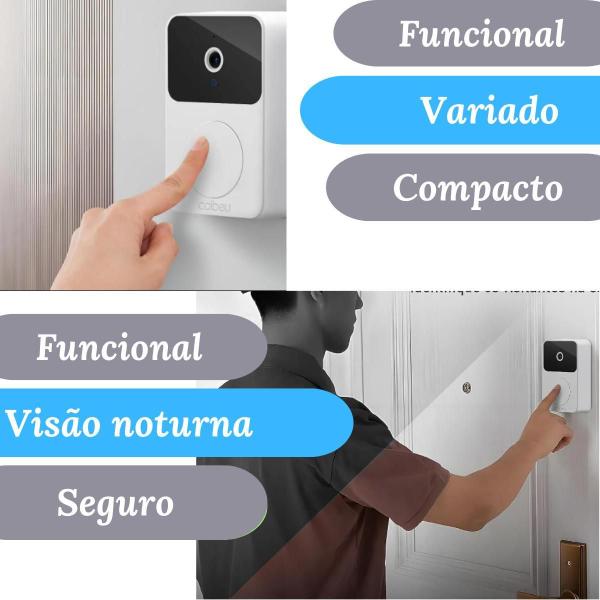 Imagem de Campainha Inteligente Câmera Sem Fio Casa Comércio 110V/220V