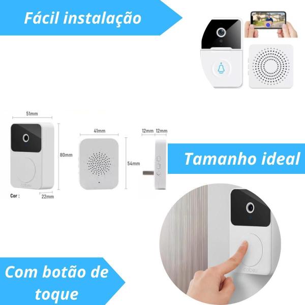 Imagem de Campainha Inteligente Câmera Sem Fio Casa Comércio 110V/220V