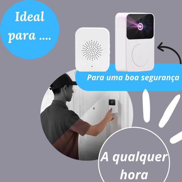 Imagem de Campainha Inteligente Com Câmera Wifi Sem Fio Interfone