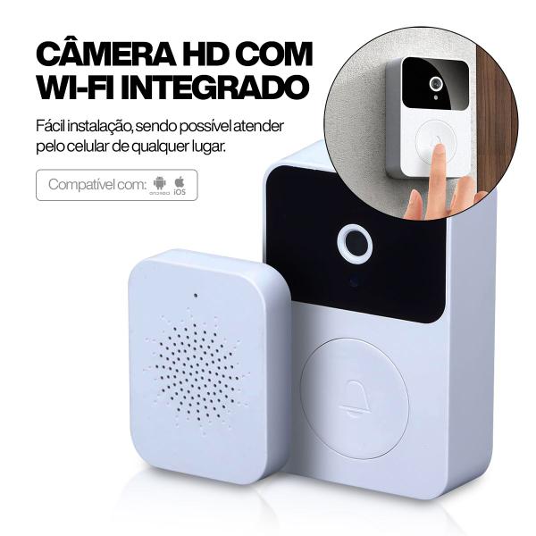 Imagem de Campainha Inteligente Sem Fio 110/220v Casa Comércio C/ App