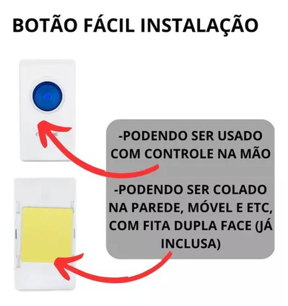 Imagem de Campainha Para Idoso e Pessoas Acamadas Sem Fio Para Colocar no Quarto - Elétrica