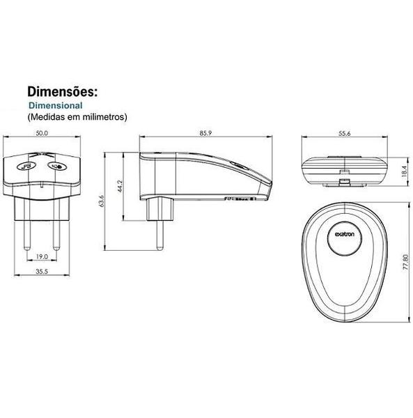 Imagem de Campainha sem fio 150m 100-240v ref leca4950 exatron