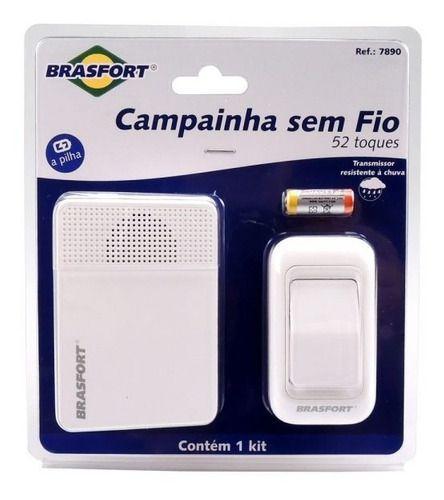 Imagem de Campainha Sem Fio A Pilha Com 52 Toques Brasfort 7890