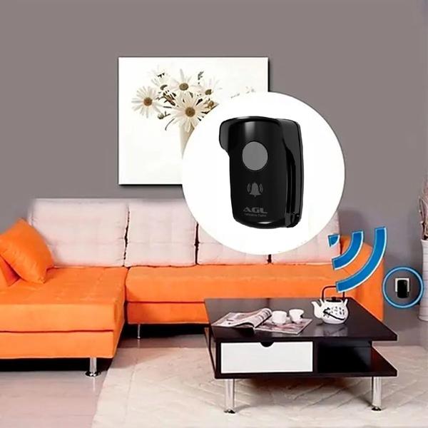 Imagem de Campainha Sem Fio Agl Touch Wifi Cor Preta 80mts De Alcance preta (2841) 