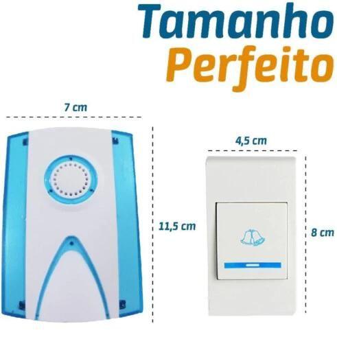 Imagem de Campainha Sem Fio Com Alcance Até 50m Resistente À Água(110v)