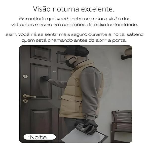 Imagem de Campainha Sem Fio Visão Noturna Interfone Recarregável USB