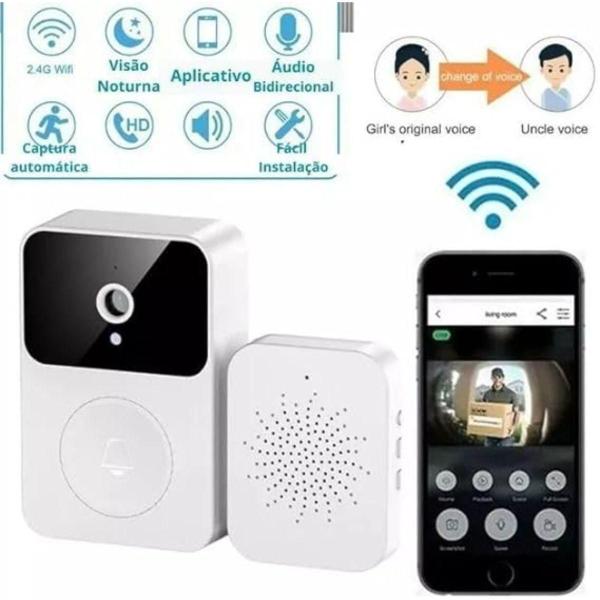 Imagem de Campainha Smart Wi-Fi com Câmera e Microfone - X9 Bivolt