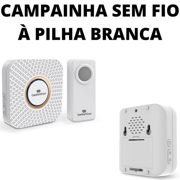 Imagem de Campainha Wireless Sem Fio Prova D'água Pilha Branca